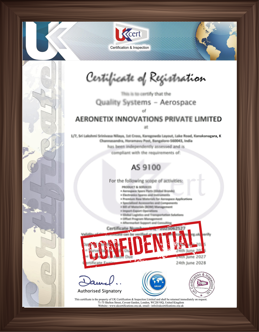 AS9100 Certificate